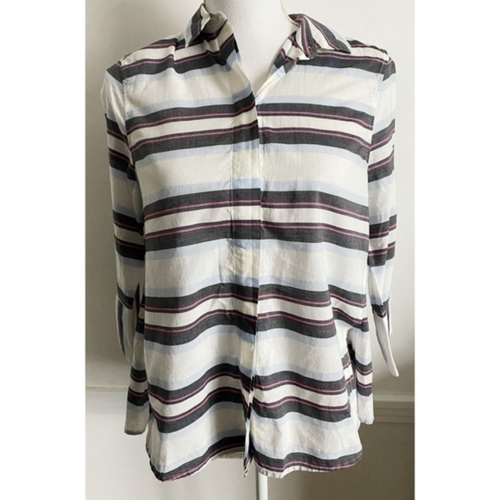 Equipment • Blue Pink Striped Blouse
